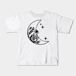 Moon Flower Art T-Shirt Kids T-Shirt